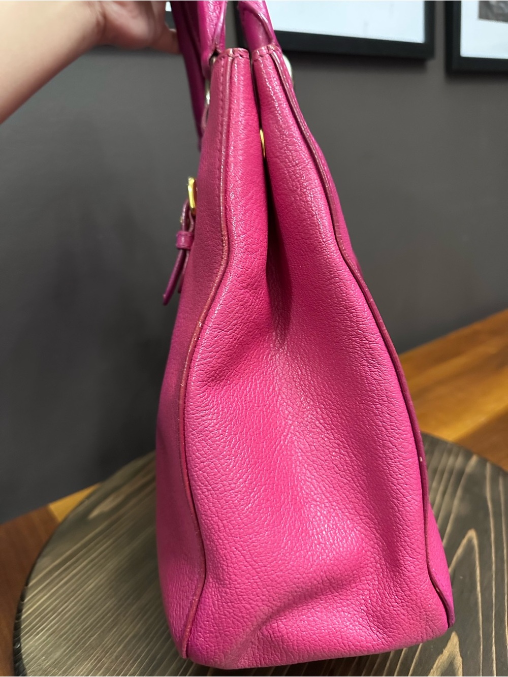 Miu Miu Pink Madras Leather Tote / Crossbody Bag - Picture 11 of 14